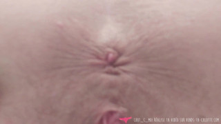 Vends-ta-culotte-Franse milf vingert haar anus, close-up