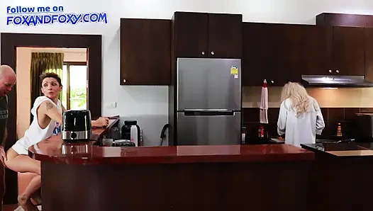 Almost caught surprise anal creampie with step daughter