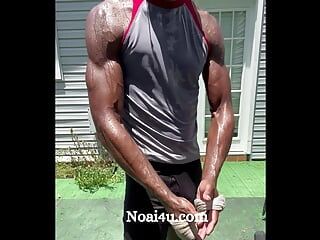 Sexy musculoso preto masculino - noai4u.com