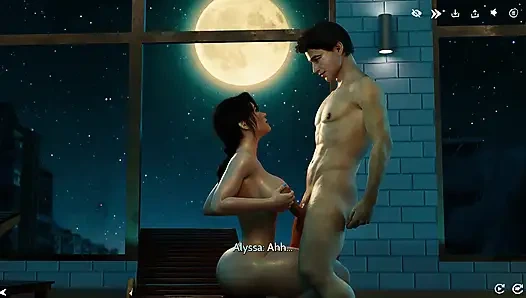 Alyssia ile gece geç saatlerde temizleme özel havuz başı sekse yol açıyor (3 boyutlu oyun)