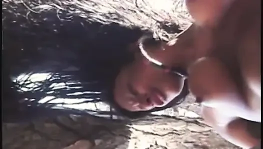 Two hot Latinas sucks their men's tools out in the forest