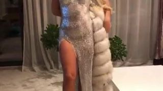 Sexy woman in fur coat