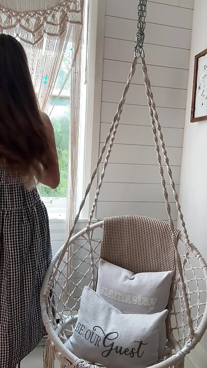Having Some Fun in the Swing Chair! Hard Orgasm!