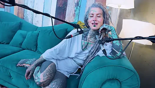 I talk about Y - YOU - ASMR podcast SFW talking goth skinny girl dreadlocks tattoo model inked girl