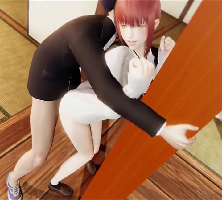 Chainsaw Man Hentai - Aki Fucks Makima While She's Clinging to the Column of Her House.