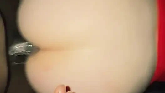 She loves taking back shots from my black cock