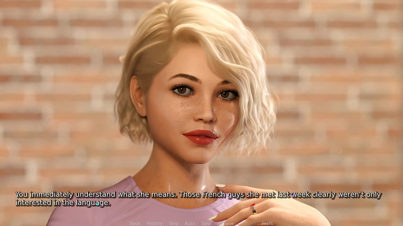 My Hotwife [v2.22] Atualizado outubro2026 - Parte 4 - esposa gostosa aprende francês na praia e uma surpresa durante uma videochamada