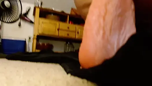 1417 Oiled my soles and practised Footie skills on a dildo