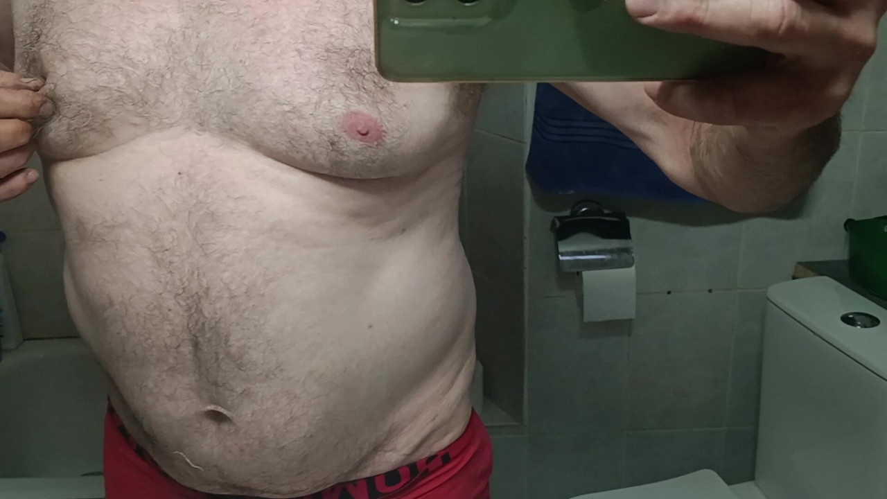 In front of the mirror