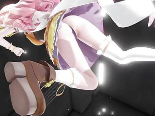 Śliczna nastolatka tańczy w różowej sukience (3D Hentai)