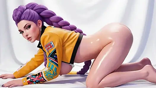 Rumi из KPOP Охотники на демонов танцуют обнаженной (мультфильм 3D Ai) 01