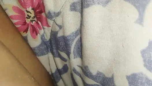 Cleaning up from her earlier bbc creampie