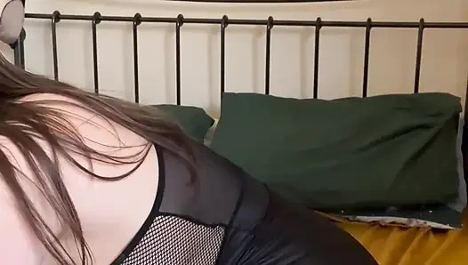 glass butt plug baby oil and satin mini dress choker cameltoe bald wet perfect pussy