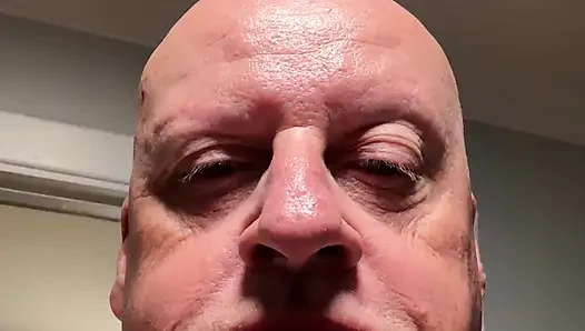 Skull and eyebrow shaved by my Master