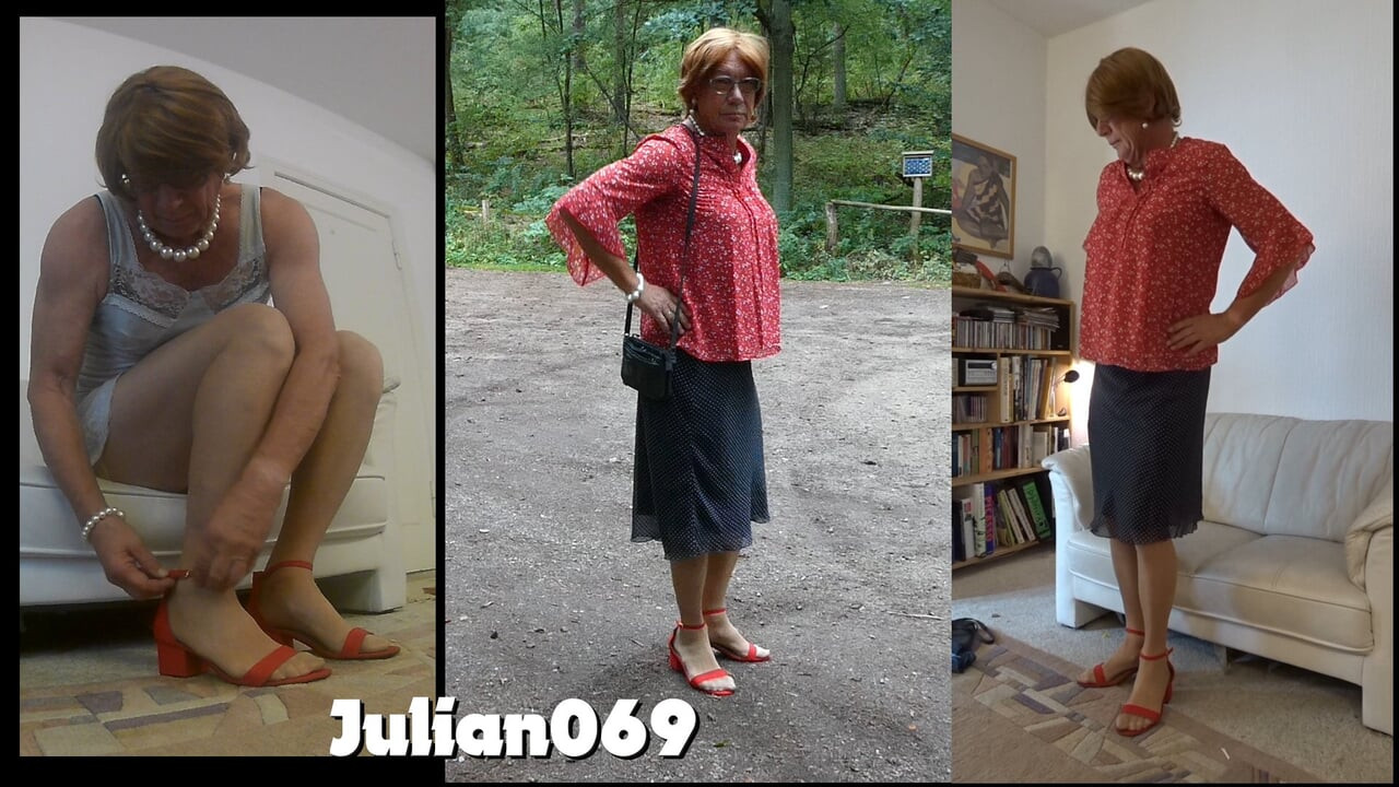 Julian069 polkadot skirt, red top, red heels
