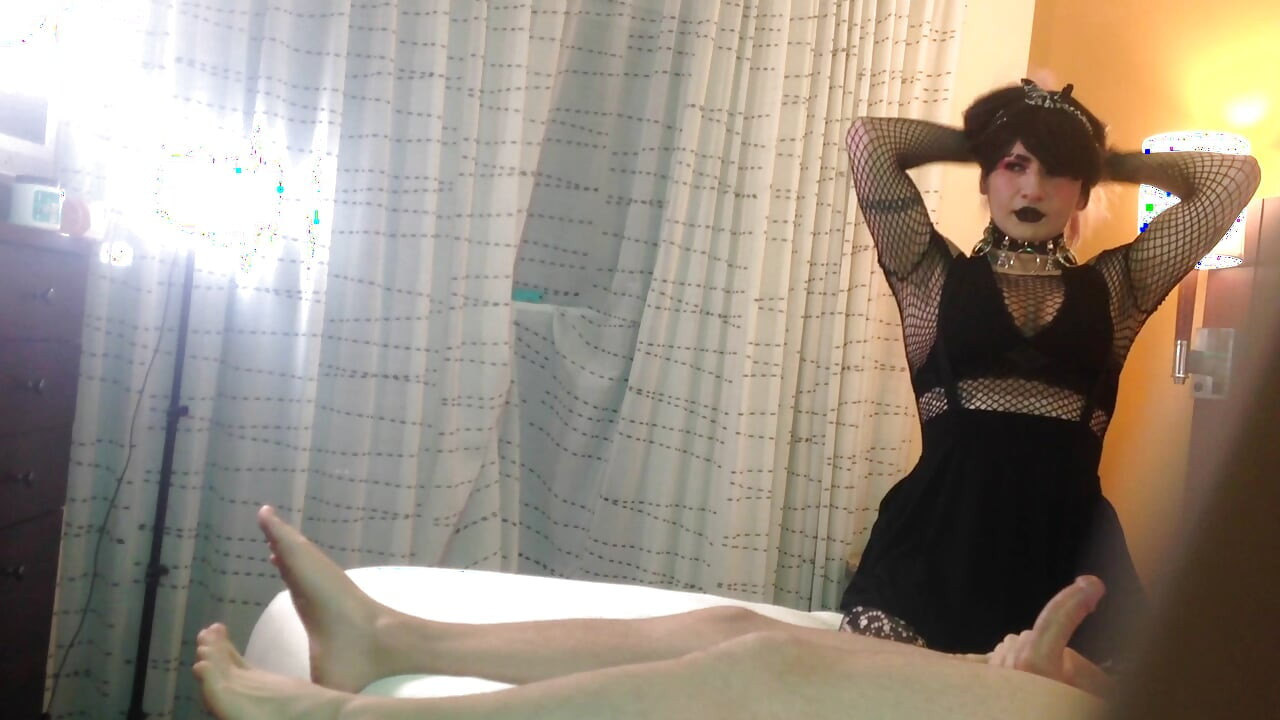 Goth Crossdresser Jade Madison Sucking Cock - Compilation 7