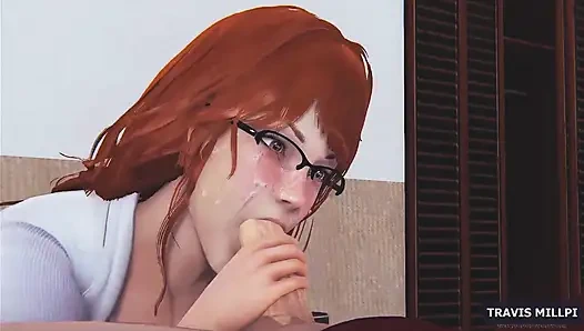 MILF-stiefmutter kämpft mit schwanz mit ihrem mund