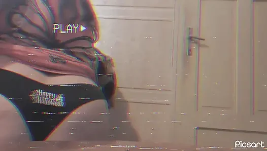 Big ass in new sexy black thongs