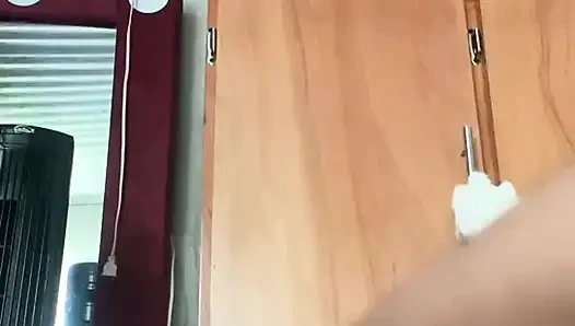 Home video of a sexy Latina college girl getting completely wet. Alone at home.