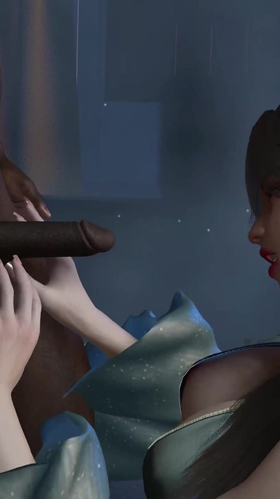 3D Cute Asian Babe Wearing Sexy Lingerie Got Fucked by BBC