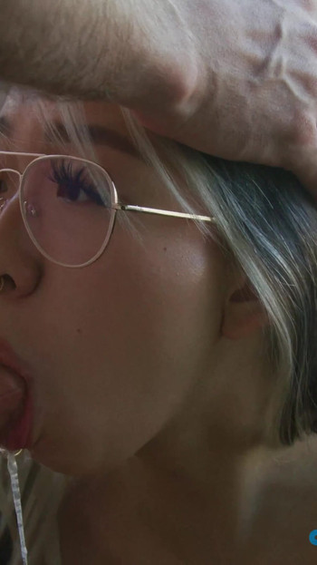 Must-share moment from "Petite Asian Slut loves to show off her cock sucking skills in slow motion before getting a load of"