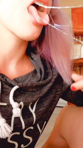 Thrilling moment from "Deep throat distroy my thorat and mouth for my stepdaddy sugar in big cock, cum swallow!!"