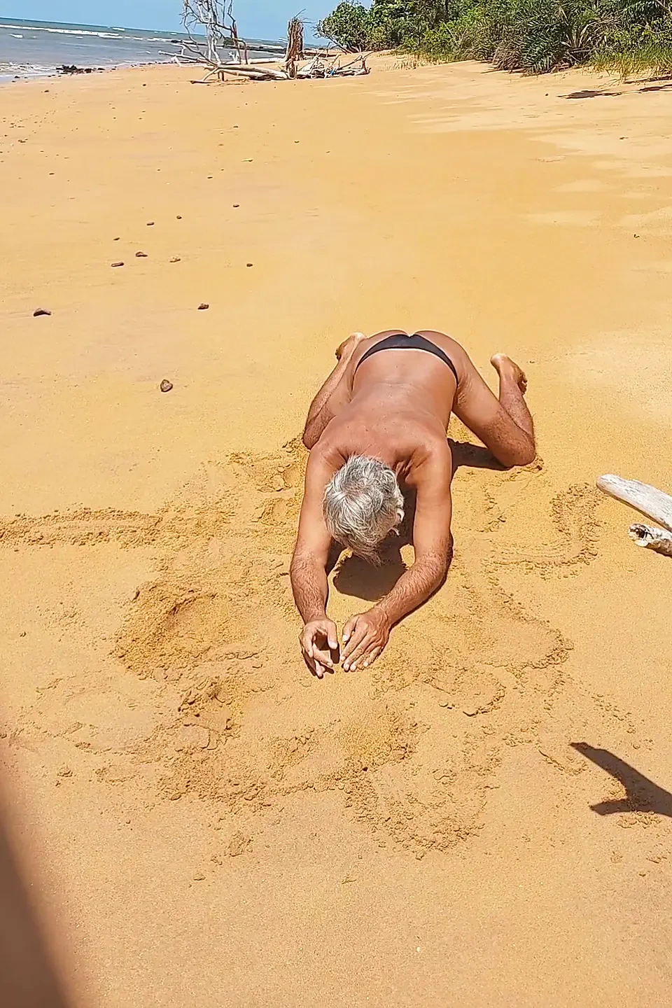 Ladysilva on the beach in panties tanning her hot ass