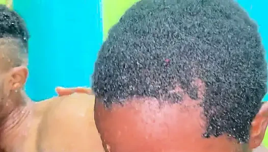 Blacks Only Pre Shoot Shower Time Turned Into Love Making with These Sexy Bi Ebony and Her Man