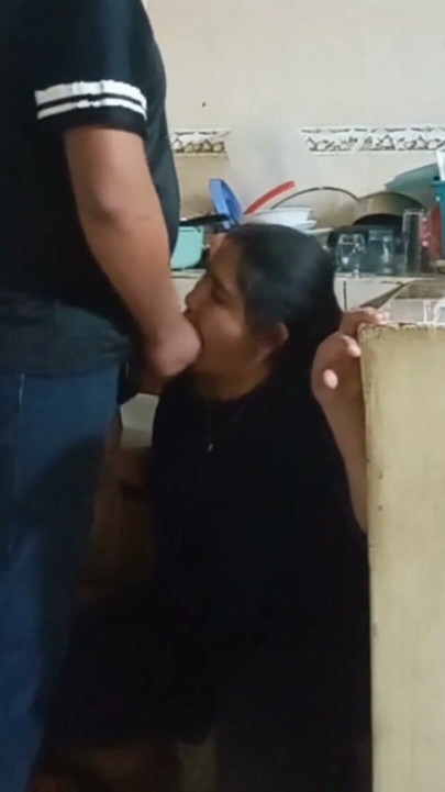 Fucked employee when washing dishes, almost discovered by my wife | Clip 1