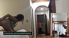 Fingering Pussy While Room Service Guy Waits