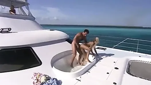 Hot blonde gets fucked on a boat