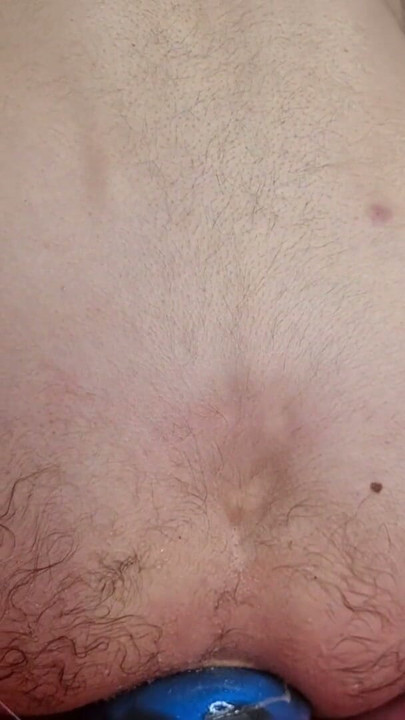 Extreme anal stretching with my huge blue egg plug | Clip 2
