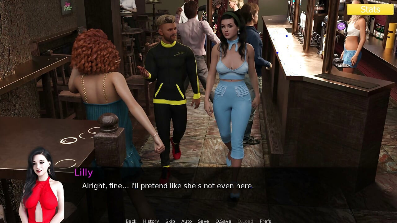 Erotica 4 - riley, ren dan lilly menari di bar lalu merencanakan malam bersama