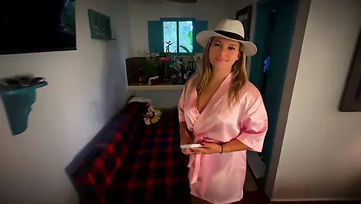 Blonde Colombian peasant gets fucked by her boss on the farm