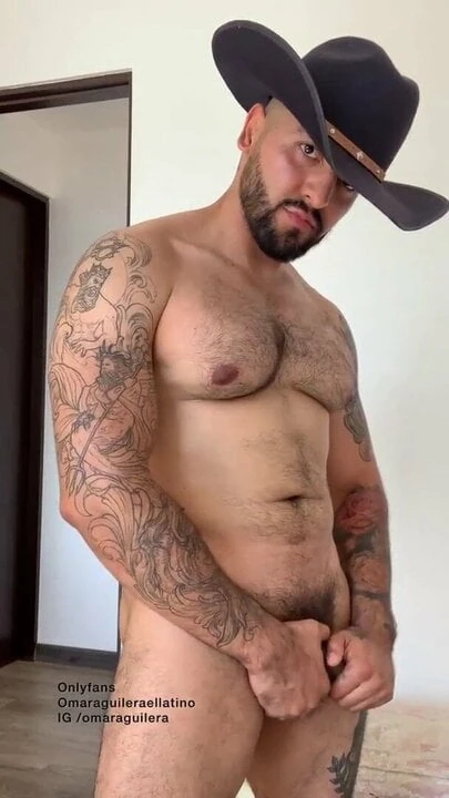 Handsome cowboy naked