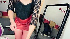 Red Latex Skirt Part 1