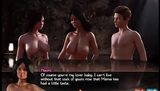 Treasure of Nadia - 22 - oyun - rol yapma - 2 orta yaşlı seksi kadınla nehirde 3'lü grup