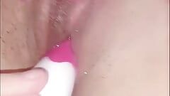 orgasm with vibrator in pussy and anal dildo in ass