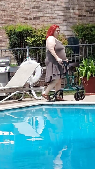 Summer Has Arrived! Time for the First Visit to the Pool Sexy Big Nurse Vicki Style!