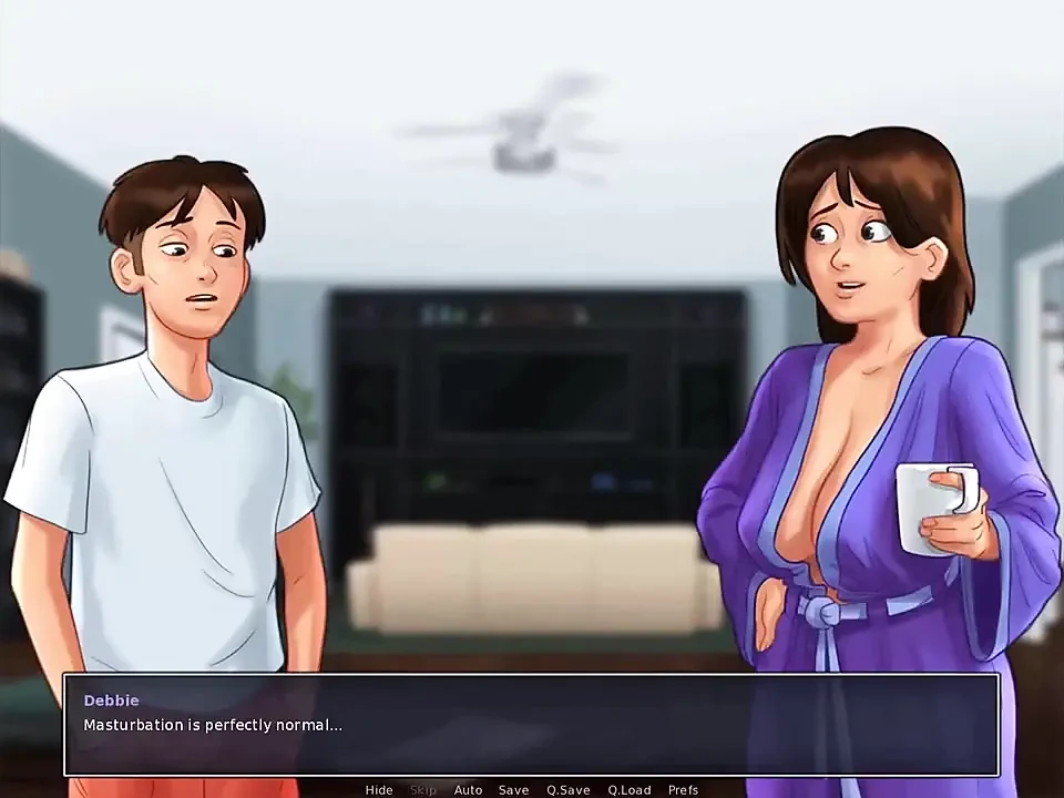 Summertime saga: stepmom caught her stepson masturbating on her underwear ep 38