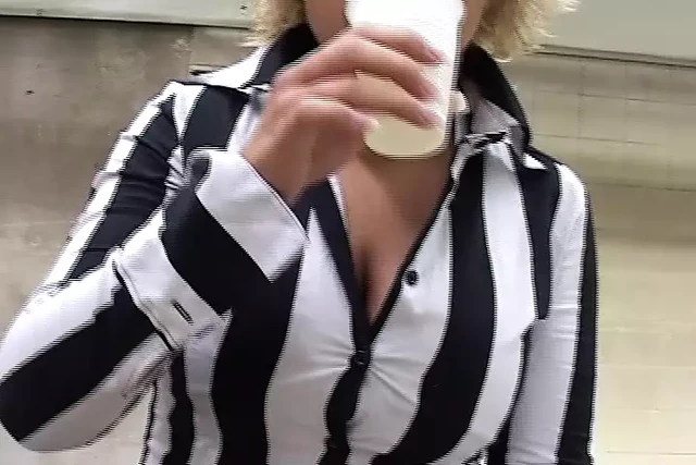 Big titted German slut gets her amazing round ass sprayed with cum