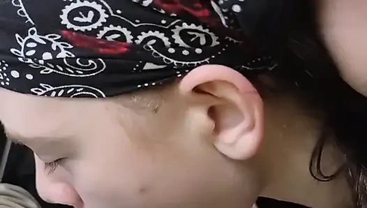 Slutty teenager eagerly sucking my big cock for cum
