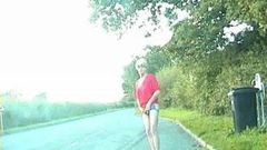 Zoe exhibitionist transvestite bitch in bumless hot pants on the streets