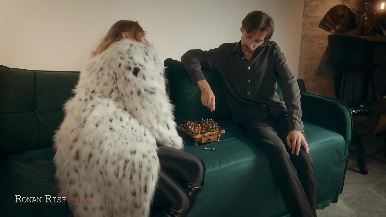 Fur Coat Domina Owns Loser's Massive Cock After Chess - Greedy Handjob, Amazon Ride & Cum Swallowing