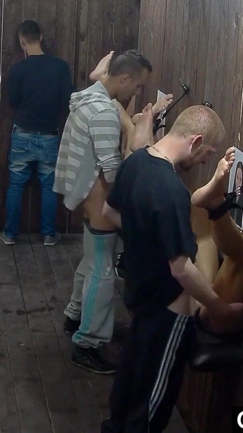 Jaw-dropping moment from "Glory Hole GangBang Party"