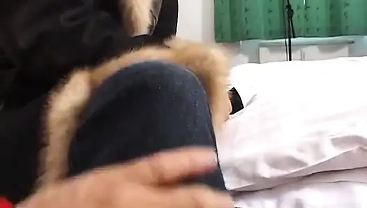 Curly hair redhead teen gets fingered in pov action