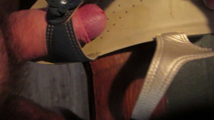 Fuck blue shoe while dirty talking finished huge load of cum