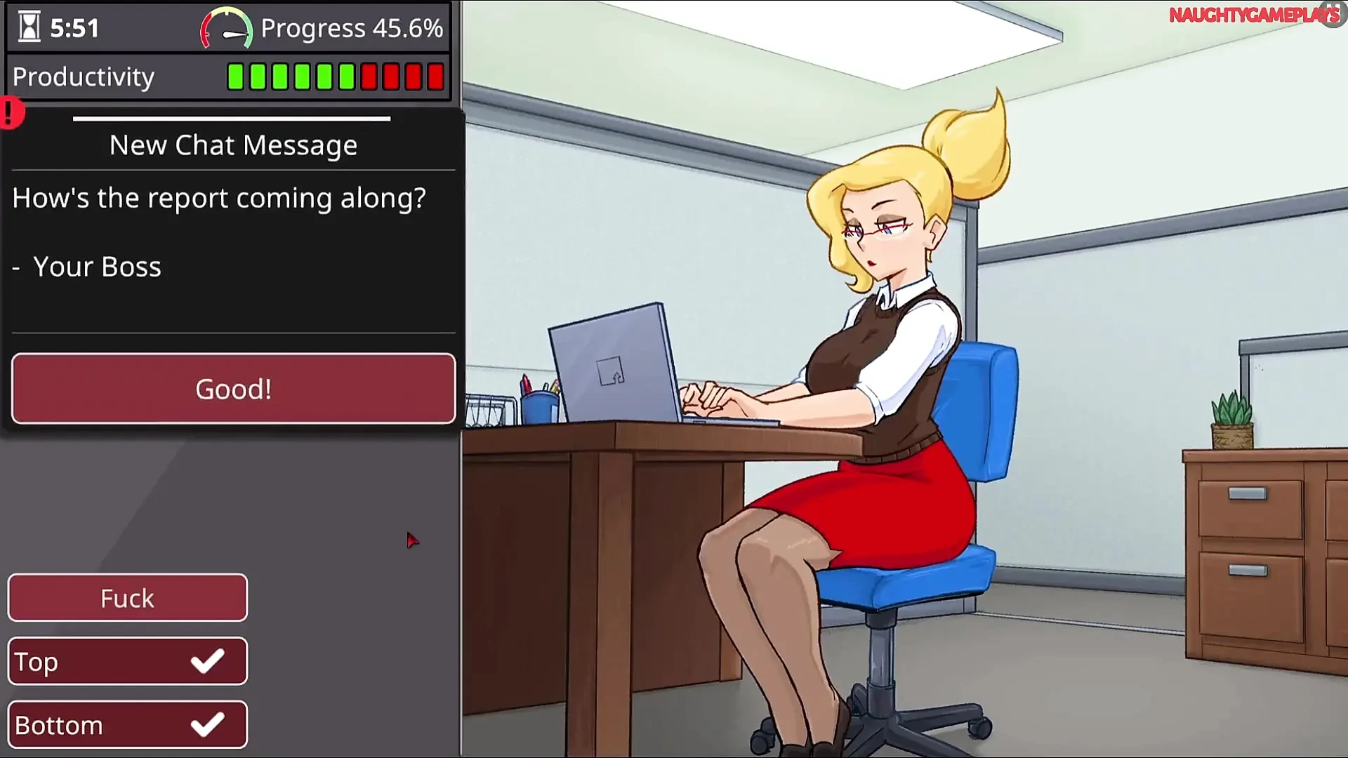 Kaum arbeiten - vollbusige blondine von allen im büro gefickt - 3D porno-spiel