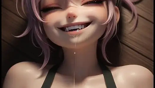 Hot sexy tiny barista is waiting for her customer, mastubrating