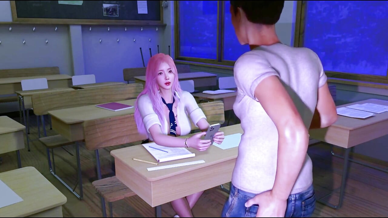 Beauty Student Enjoin Night Party First Time - 3D Animation V519